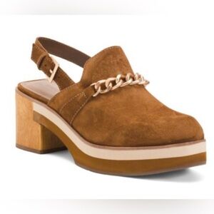 Bernardo Sochi Suede Chain Slingback Clogs, Size 9M